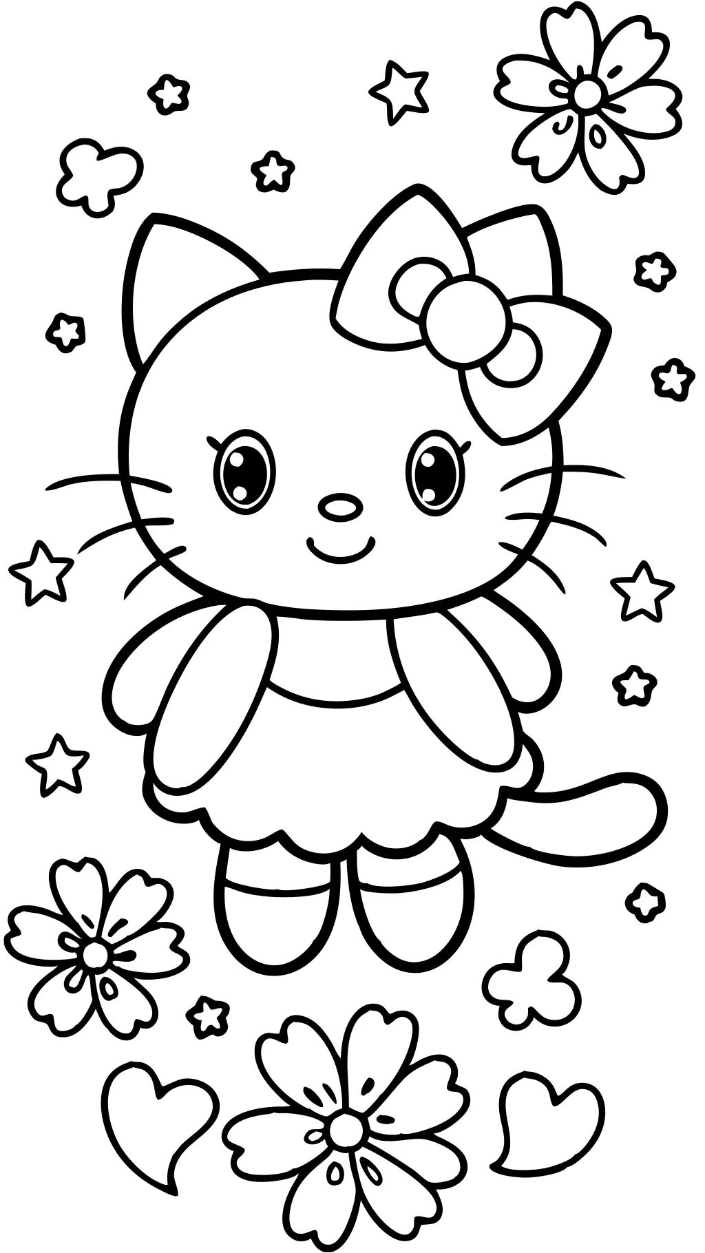 hello kitty free coloring page